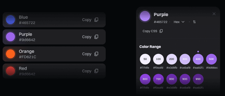 Color list and color systems